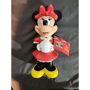 Disney Minnie Mouse 10" Drink Cup Red Dress Polka Dots 16oz‎ Straw Hole NWT